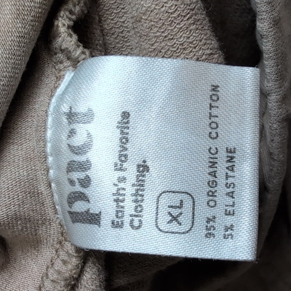 Pact Womens XL Taupe Brown Jogger Pants Organic Cotton Stretch Elastic Waist EUC - Picture 9 of 10